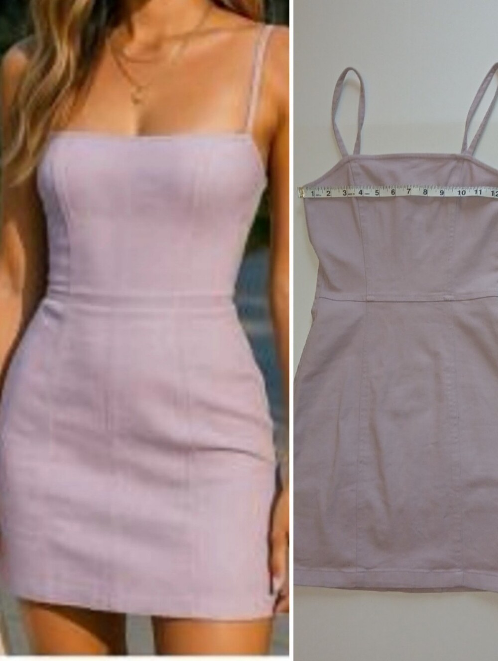 NWOT H&M Divided Denim Cotton Mini Dress, Stretch, Lavender